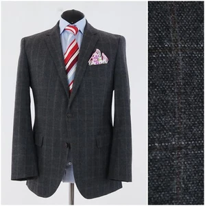 Mens HUGO BOSS Blazer 42S UK Size Check Grey Wool Sport Coat Designer Jacket - Picture 1 of 15