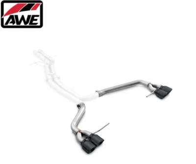 AWE Track Axle-Back Exhaust w/ 4” Black Tips For 15-18 Porsche Macan S/GTS/Turbo - Image 1 of 3