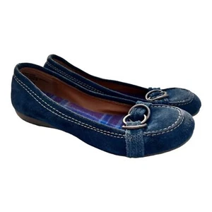 Mossimo Supply Co Suede Flats Slip On Metal Detail Size 6 Blue - Picture 1 of 8