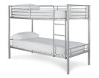 Metal Single Bunk Bed - Single 3ft - Silver Twin Sleeper - With or Without Matts