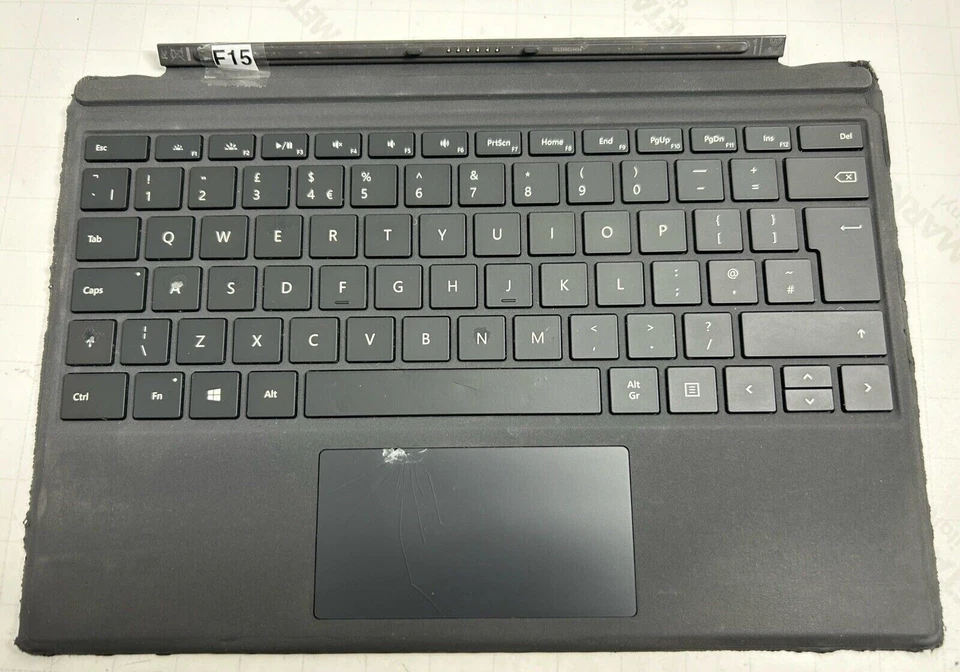Microsoft Surface Pro 4 5 6 7 Type Cover 1725 UK Keyboard (Cracked Trackpad) F15 - Image 1 of 1