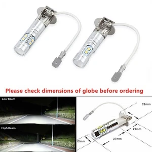 2 X H3 LED 100W FOG LIGHT DRIVING BULBS CAR LAMP GLOBE 2 Yr Au Warranty - Picture 1 of 8
