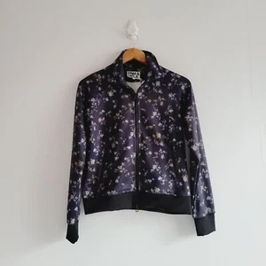 Pam and Gela Dark Purple Floral Track Jacket, Full Zip, Size S, NWT - Picture 1 of 10