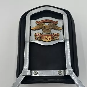Schienale in pelle acciaio cromato Harley Davidson Anniversary Eagle vintage - Foto 1 di 24