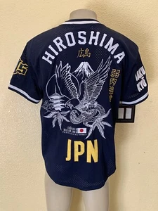 IRO OCHI Men’s Size XL Navy Blue HIROSHIMA Embroidered Baseball Jersey - Picture 1 of 12