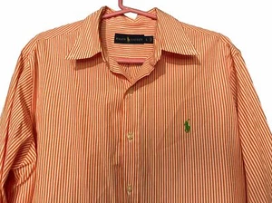 Ralph Lauren Lof Of 2 Hombre Manga Larga Abotonada Rayas Camisa Poni - Imagen 1 de 7