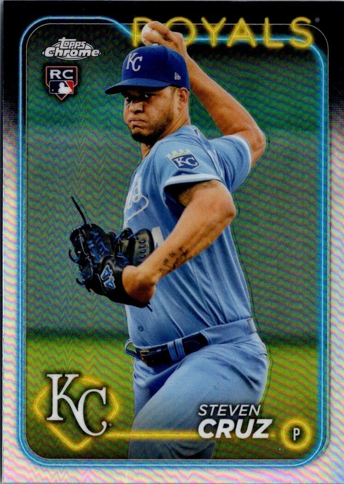 2024 Topps Chrome Steven Cruz Rookie Kansas City Royals #187 Refractor - Image 1 of 2
