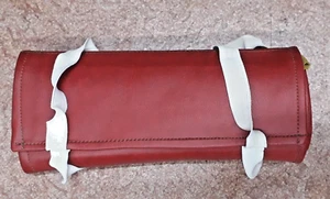 Praktische Reise-Aufbewahrungsrolle für Uhren und Schmuck 15 Fächer Leder rot - Bild 1 von 3