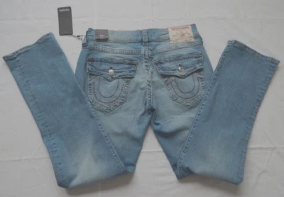 TRUE RELIGION RICKY SN Flap Relaxed Straight Blue Light Wash JEANS Men 31x33 NWT - Image 1 of 4