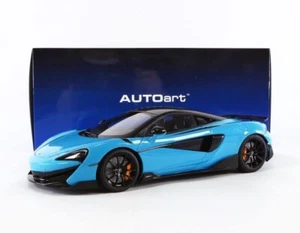 AUTOart 1/18 McLaren 600LT Light Blue Pearl / Carbon Roof 76083 AUTOart 1/18 - Picture 1 of 17
