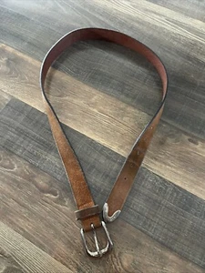 Vintage Split Cowhide Suede Belt Made USA Brown Western Belt Size 34/85 - Picture 1 of 12