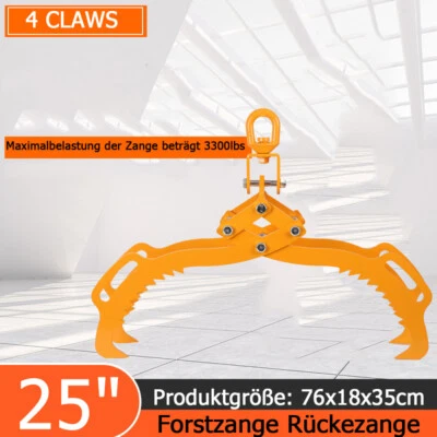 Holzzange Forstzange Verladezange Rückezange Holzgreifer 4 Claws 1500kg - Bild 1 von 4