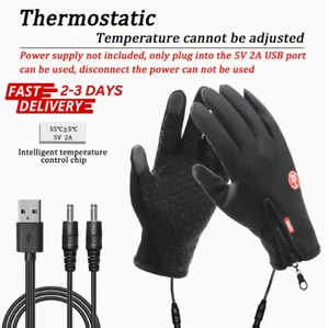 Power Bank Electric Heated Gloves Warm Touchscreen Waterproof Sports Gloves - Picture 1 of 15