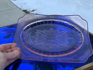 Adam Pink Depression Glass Platter 11.75" Jeannette 1932-1934 Art Deco Nouveau - Picture 1 of 12