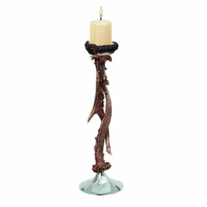 Candelero con real cuerno de corzo. Ciervo. Decoración. Chalet. Chimenea. 17_320 - Imagen 1 de 1