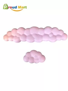 Keyboard Cloud Wrist Rest Pad Cloud Mouse Arm Wrist Cute Memory Foam Pink 2 Pcs - Photo 1/4