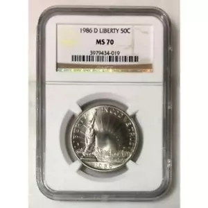 1986 D Liberty Half Dollar NGC MS70 *Rev Tye's* #4019190 - Picture 1 of 3