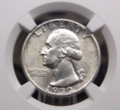 1932 "S" Washington SILVER Quarter 25c NGC Unc Details #025 Uncirculated ECC&C - Image 1 of 4