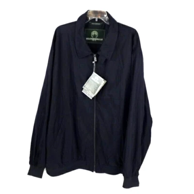 Weatherproof Big & Tall 超细纤维轰炸机夹克男式海军蓝 4XL 码全新带标签 — 第 1/4 张图片