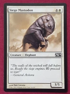 Magic The Gathering 2014 CORE SET M14 SIEGE MASTODON white card MTG - Picture 1 of 2