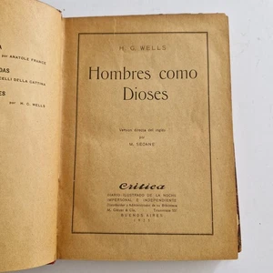H. G. Wells - Hombres como dioses - Critica (1925) - 1a trad. española - Foto 1 di 3