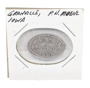 P. H. Muehl Granville, Iowa años 40 bueno para 5 centavos en ficha comercial - Imagen 1 de 2