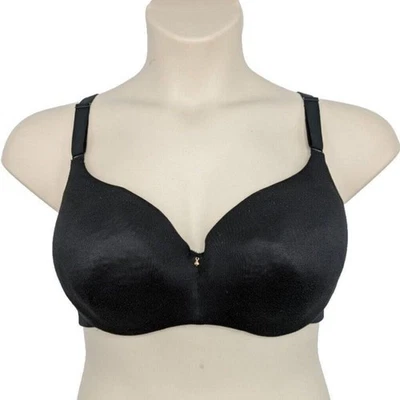 Lane Bryant Cacique Bra Backsmoother Lightly Lined Balconette Size 44C Black - Image 1 of 4