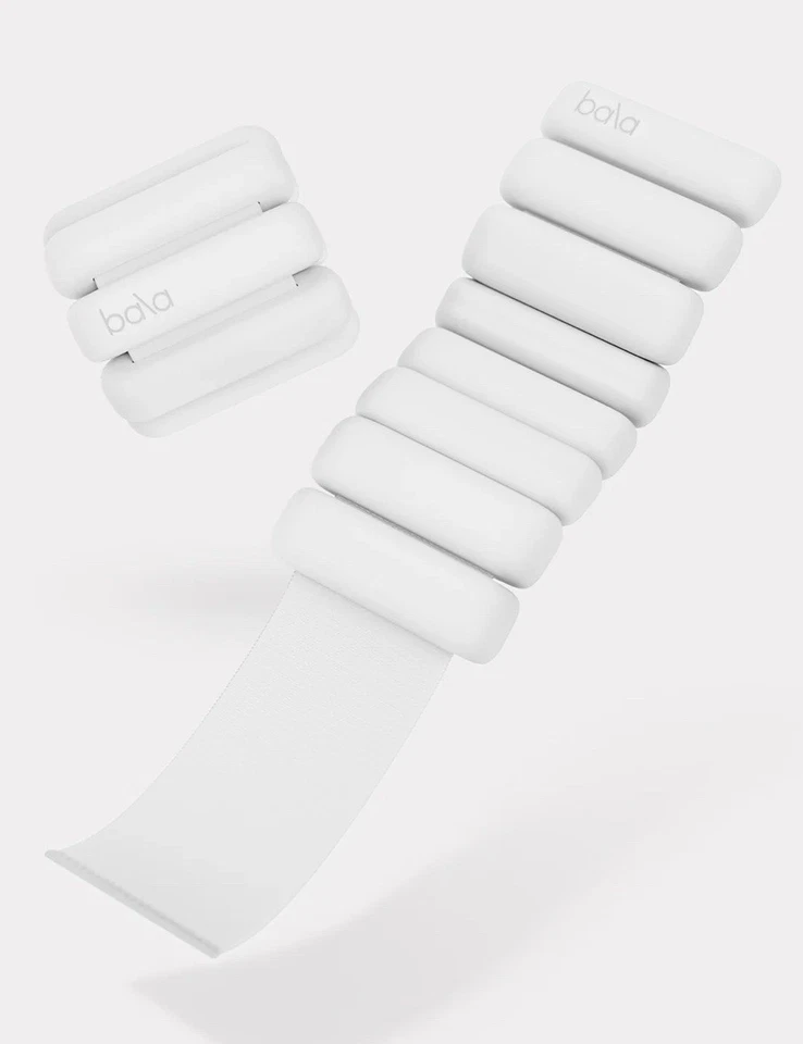 Conjunto de pulseiras Bala pacote com 2 pesos ajustáveis de pulso e tornozelo de 2 lb - Branco - Imagem 1 de 1