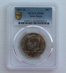 2007-D Kennedy Half Dollar PCGS SP68 SATIN FINISH 50c - Bild 1 von 2