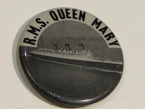 Vintage R. M. S. Queen Mary Pinback Button - Picture 1 of 2