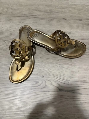 Tory Burch Mujer Miller Cuero Metálico Dorado Talla 10.5 Foto 1 de 4