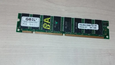256MB PC133 SDRAM 168-PIN 133MHz PC DESKTOP MEMORIA RAM GEIL VINTAGE TESTEDOK - Immagine 1 di 2