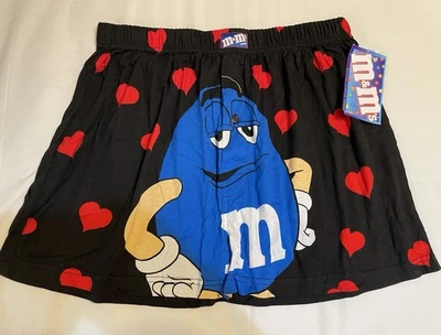 Vintage M&M's Character Boxer Sleep Shorts BLUE SINFULLY SWEET Unisex Sz XL NWT - Image 1 of 4