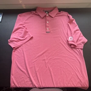 FJ Footjoy Polo Camicia Uomo 2XL XXL Rosa Manica Corta Golf Shirt - Foto 1 di 6