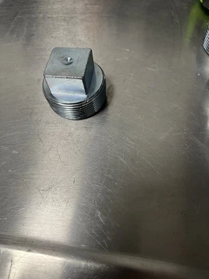 (Ships Fast) 1-1/2" NPT 316 Stainless Steel Square Head Plug | 150 Pipe Fitting - Image 1 of 3