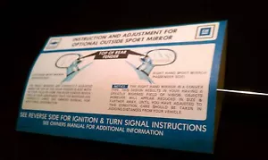 1978 79 1980 Chevy Corvette Sun Visor Instruction Sleeve Original Owner NCRS - Picture 1 of 3