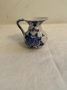 Vintage DELFT Small Creamer / Pitcher Windmill Flowers Hand Painted - Picture 1 of 6