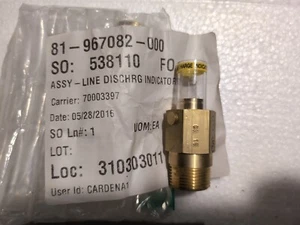 Kidde Fenwel 967082 Line Discharge Indicator Brass Part For CO2 Fire Alarm Buy - Picture 1 of 3