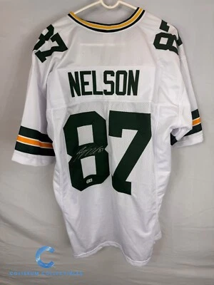 Camiseta deportiva réplica de fútbol americano NFL con firma autorizada de Jordy Nelson Green Bay Packers Foto 1 de 4