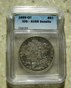 1889-CC Morgan Silver Dollar | Nice Color + Toning | ICG AU-55 | Carson City - Picture 1 of 2