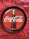 1994 Red Coca-Cola Serving Tin Tray Round 12&quot; Rich Red Reproduction Metal