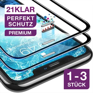 FULL Screen Panzerfolie Glas Display Schutz für iPhone 16 15 14 13 12 11 XR PRO - Bild 1 von 28