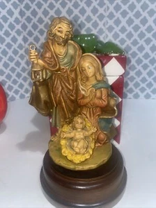 Holy Family Vintage Italy Music Box Silent Night Nativity Style No 139 M Resin - Picture 1 of 3