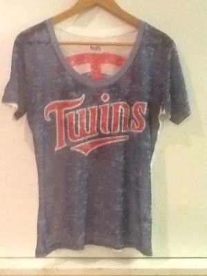 touch by ALYSSA MILANO Minnesota Twins Womens Burnout Top Shirt S Small - Image 1 of 3