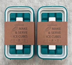ICEBREAKER POP Portable Ice Cube Tray / Dispenser - Water Blue / Set of 2 - Picture 1 of 4