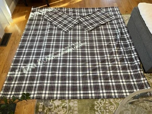 IKEA Mossruta Red Navy Green Plaid Cotton Flannel Full/Queen Duvet Cover 2 Shams - Picture 1 of 15