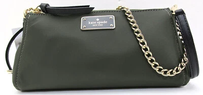 NUEVO CON ETIQUETAS KATE SPADE NY Jane Wilson Road Nylon Bandolera/Bolso de Hombro Evergreen Oliva Foto 1 de 4