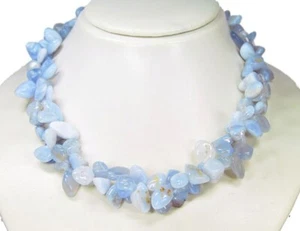 Wunderschöne Halskette aus dem Edelstein Chalcedon in Splitterform - Picture 1 of 2