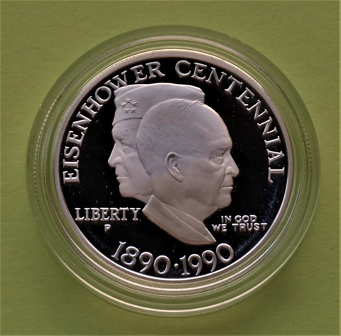 1990 Eisenhower Silver Dollar (Proof) Cover