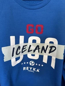 Seltenes leichtes Sweatshirt Herren GO USA Island Fußball blau Rundhalsausschnitt Gr. XL WC - Bild 1 von 4